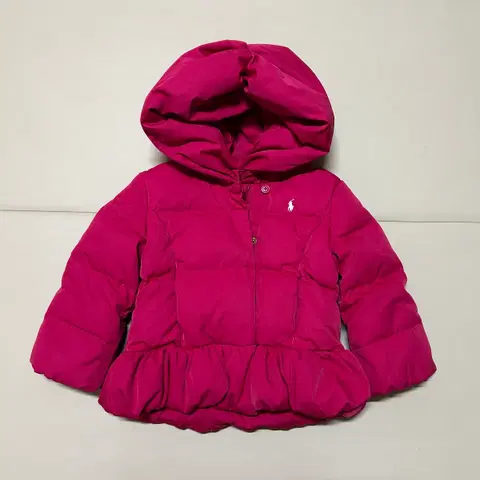 폴로 베이비 핑크 플레어 다운패딩 18m