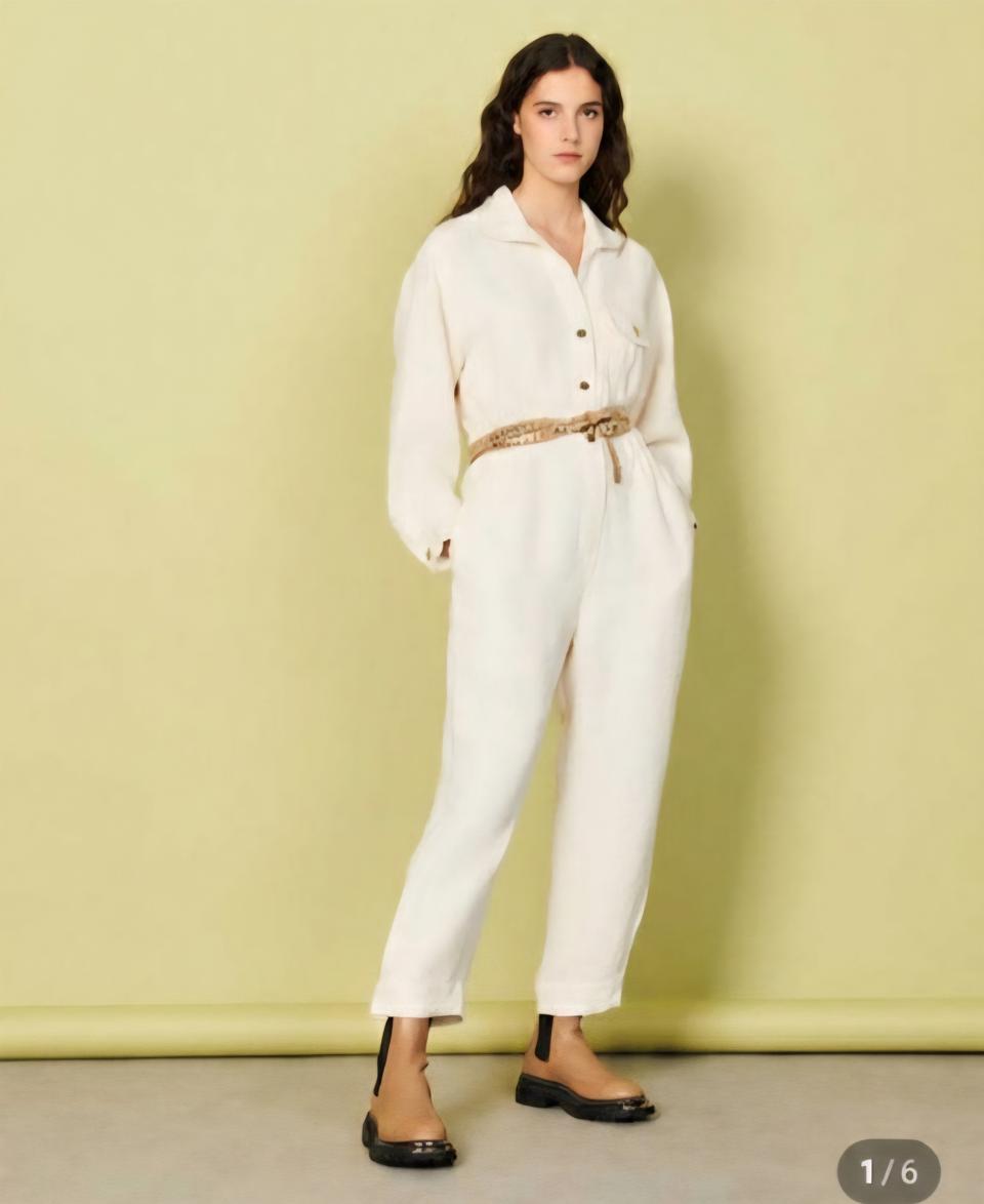 산드로 에크루 점프수트 36사이즈