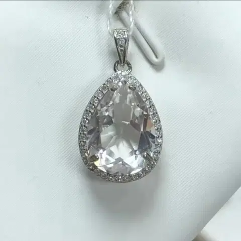 새거 . 원석 백수정 + 925실버 은펜던트
