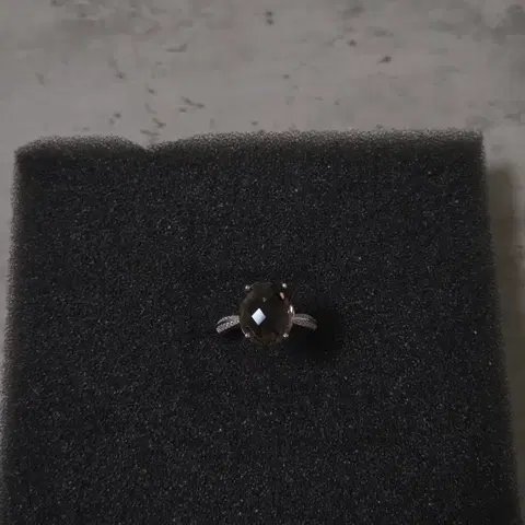새거 . 원석 + 스모키 쿼츠 925실버 은반지