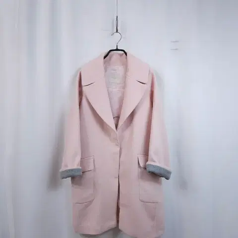 아나카프리 핑크색 여성용 모직 코트