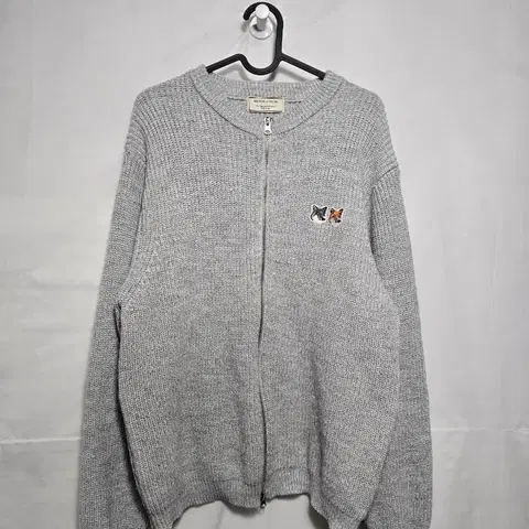 그레이 폭스 패치 니트 집업 가디건 남 100. 0119