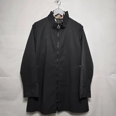 차콜 체크 포인트 간절기 롱 블랙 자켓 여95. 0119