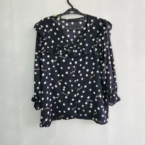 0227 수스 물방울 프린트 프릴 블라우스 프리사이즈