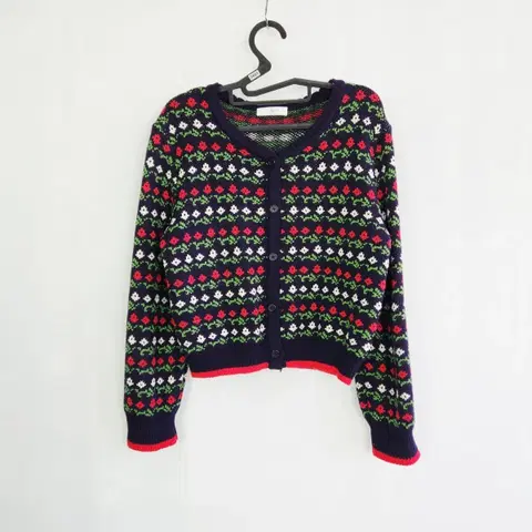 0561 JN APPAREL 빈티지 플라워 패턴 가디건