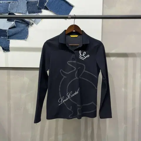 (95) 루이까스텔 여성 골프 스포츠 프린팅 긴팔 카라티