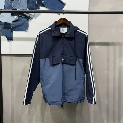 (100) 아디다스 캐주얼 반집업 아노락 바람막이 자켓