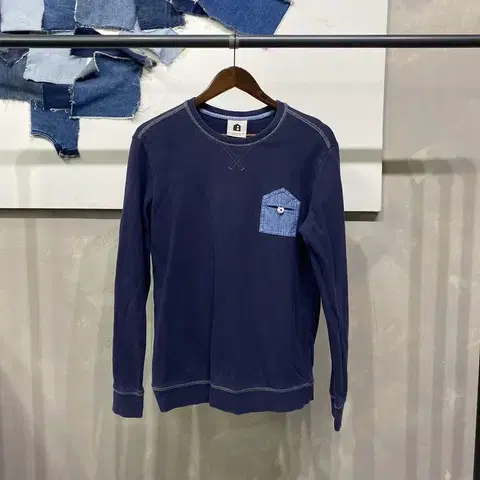 (95) 빈폴 바이크리페어샵 캐주얼 네이비 맨투맨 긴팔 티