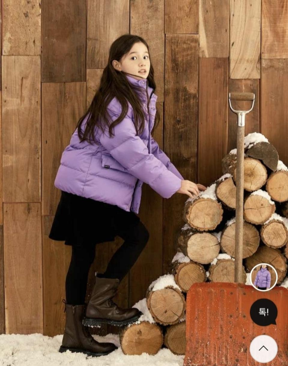 빈폴키즈 여아용 퍼플 다운 패딩 (150)