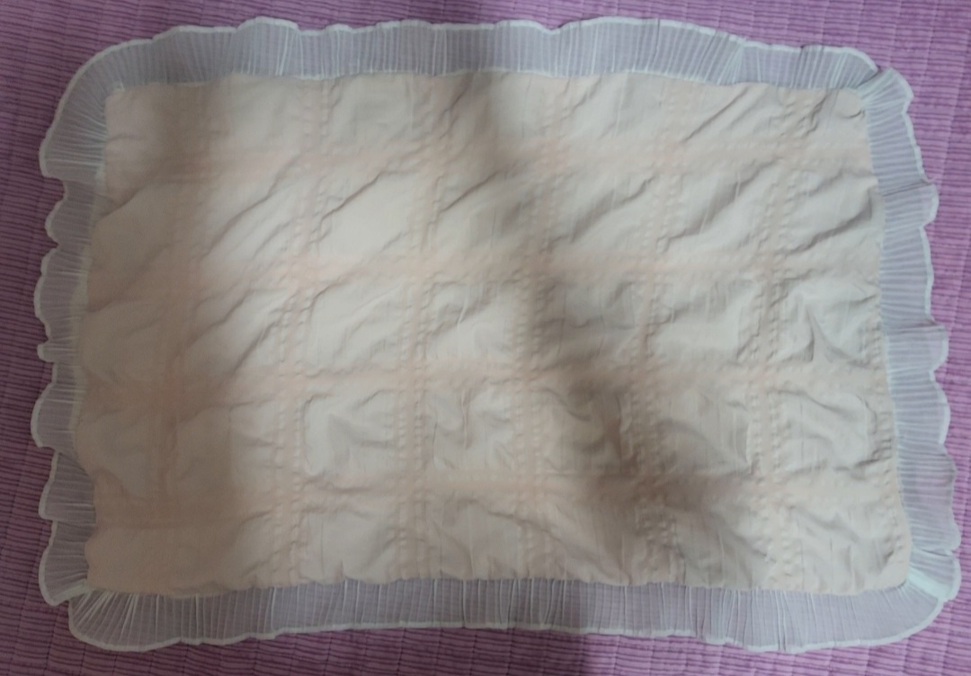 지퍼없는 프릴 베개커버 피치핑크 50×70