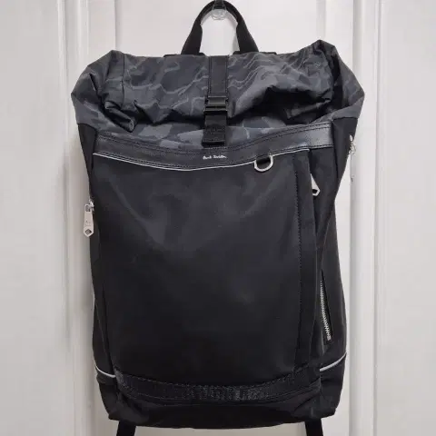 (정품) 폴스미스 블랙 롤탑 카모 백팩