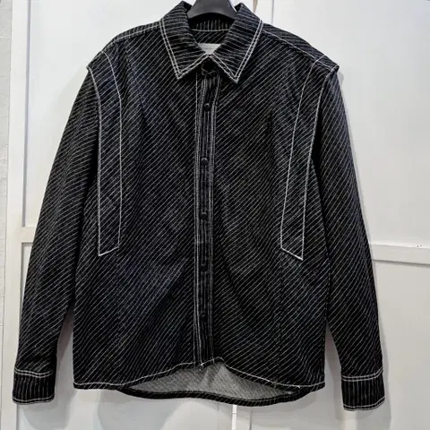 메종미네드 스트라이프 블랙 데님 셔츠 남성S