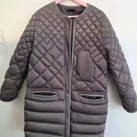 베네통 퀼팅 누빔 자켓 그레이