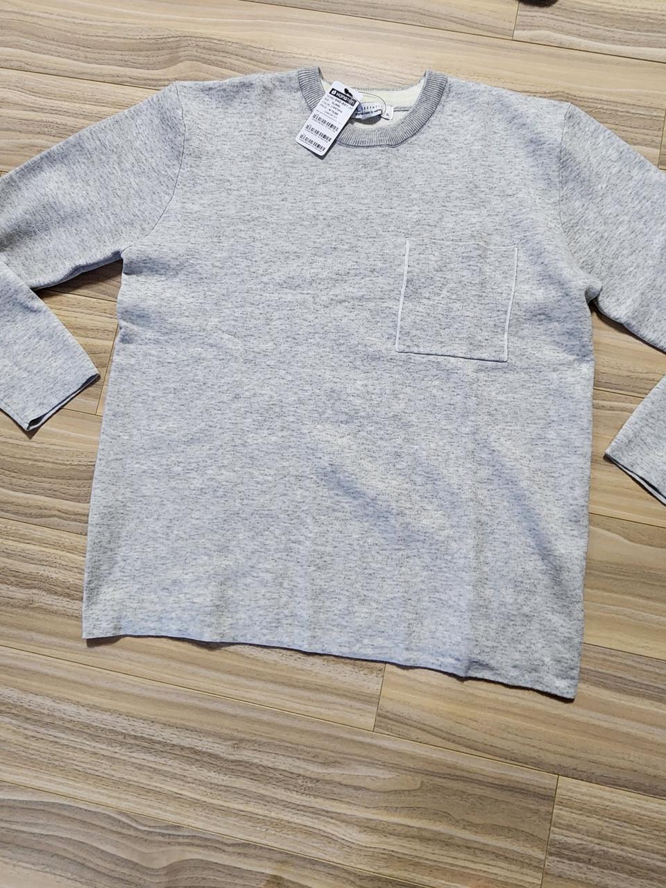 행텐라운드니트티셔츠그레이xl