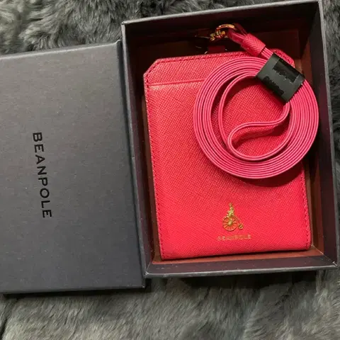 새상품)빈폴 카드지갑 핑크 스트랩 풀세트