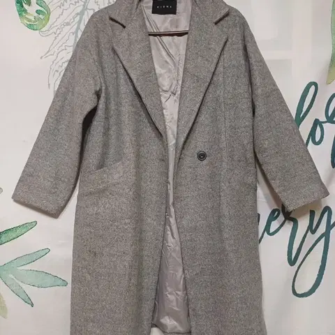 ~66)무난한코트/그레이 롱체스터 루즈핏코트