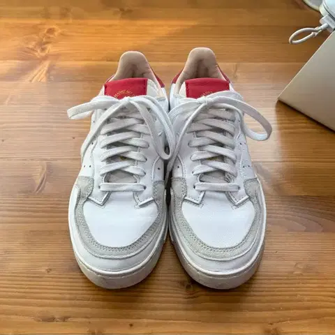 아디다스 - 오리지널 슈퍼코트 (화이트, 레드), 225mm