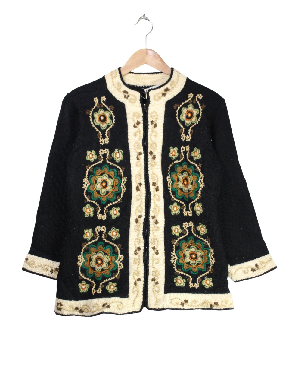 JPN 프랑스 자수 집업 니트 자켓 [26011509]