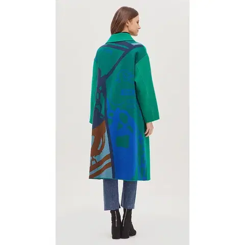 베네통 니트 패치 롱 코트 85