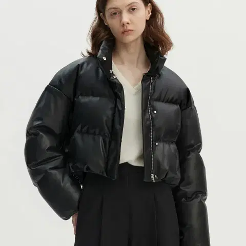 mondole 몽돌 레더 다운 패딩 S