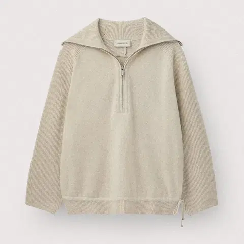 우마뭉 신상 퓨어울 반집업 니트 L