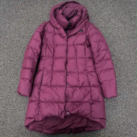 노스페이스 구스다운 여성 롱 패딩 버건디 90(M)