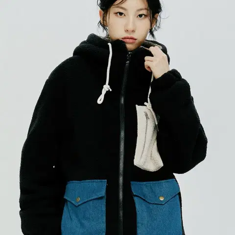 콰이어티스트 공용 보아 뽀글이 털 후드집업 파카 L