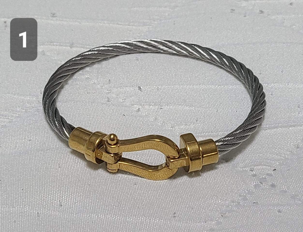 프레드  포스텐 브레이슬릿 디자인 골드/ 화이트골드 팔찌남녀공용