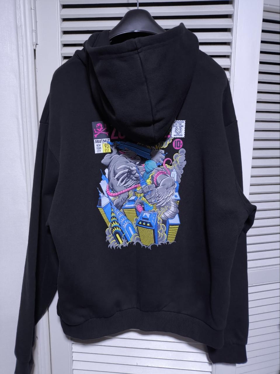 105 주욕 프린팅 후드티셔츠