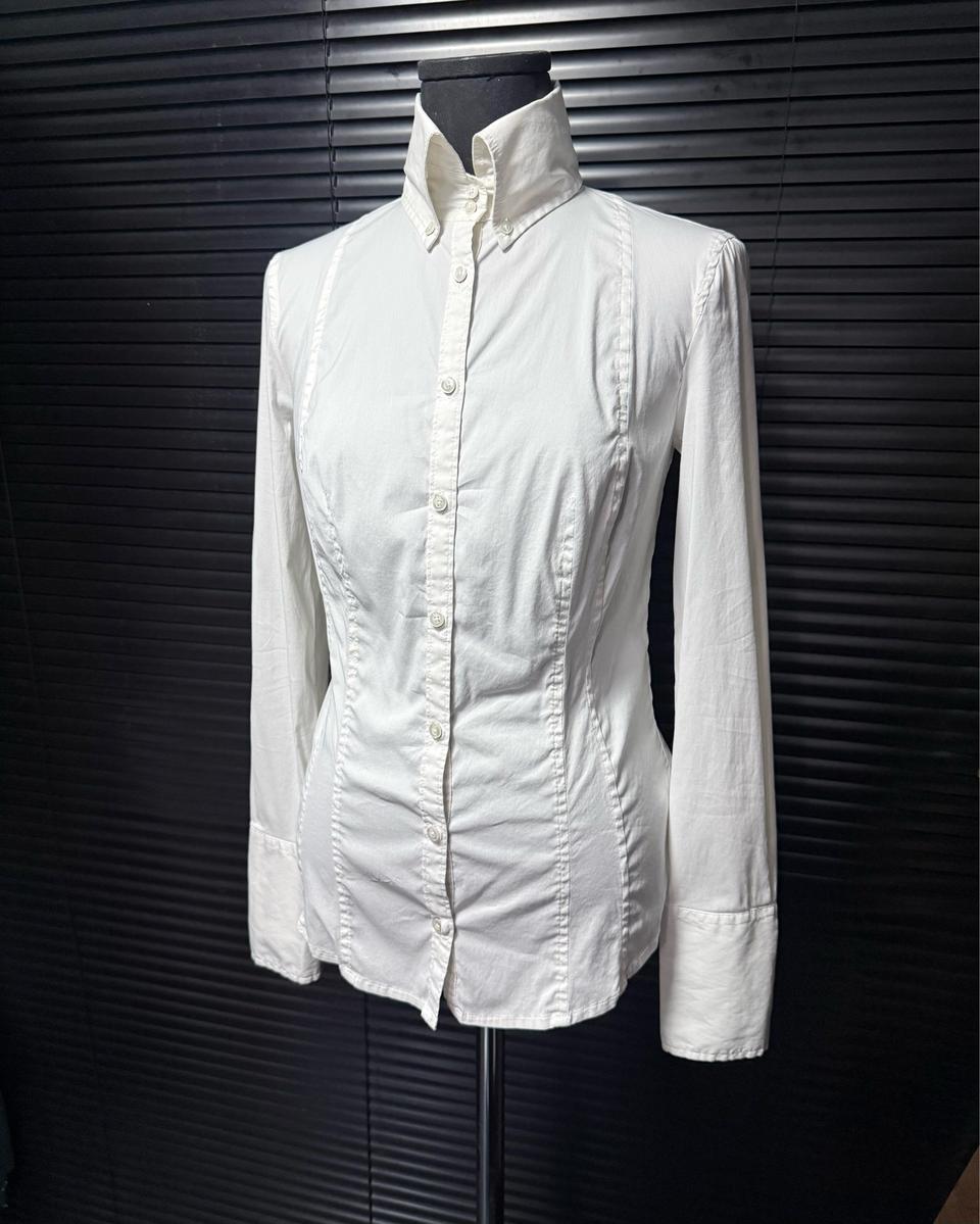 아르마니 익스체인지 화이트 셔츠 흰색 하이넥 커프스 로리 고스 펑크 락