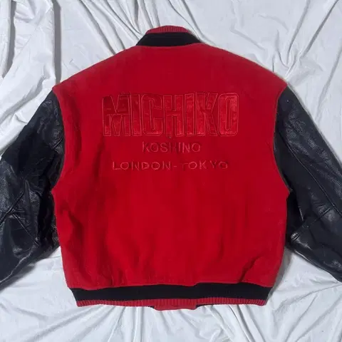 미치코 코시노 런던 울 레더 바시티 자켓