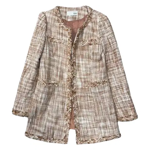 미쏘 체크 클래식 트위드 코트 자켓 M