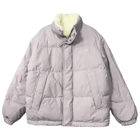 후아유 양면 크림 라이트 퍼플 패딩 S