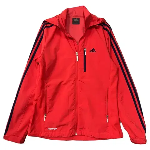 아디다스 레드 로고 삼선 바람막이 90