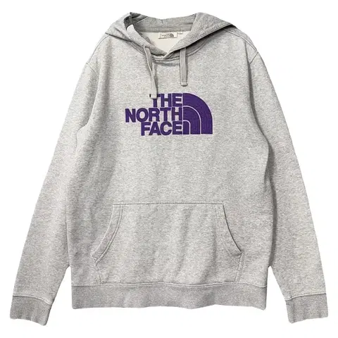 노스페이스 프린팅 라이트 그레이 후드티 100