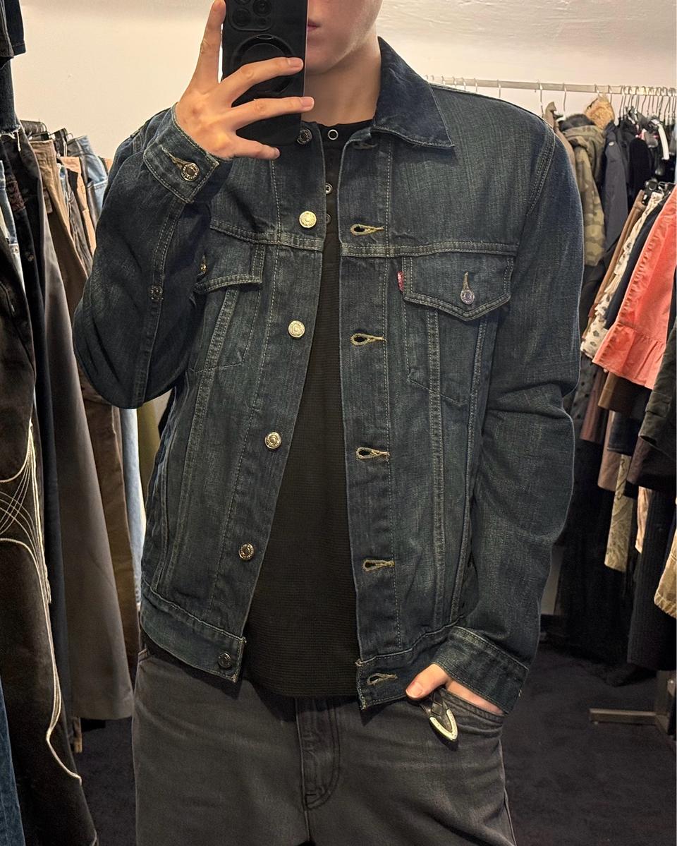 리바이스 중청 데님 워크 트러커 청 자켓 워싱 워시드 M 95 아메카지