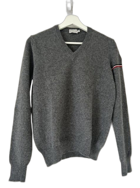 [정품] Moncler 울 100% 하이엔드 클래식 니트 그레이 XL