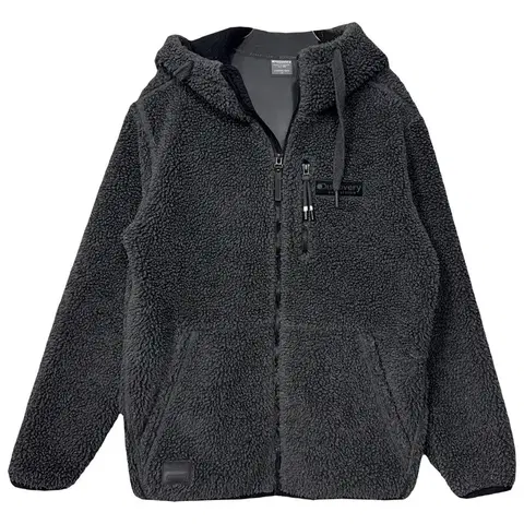 디스커버리 그레이 양털 뽀글이 후리스 후드집업 95