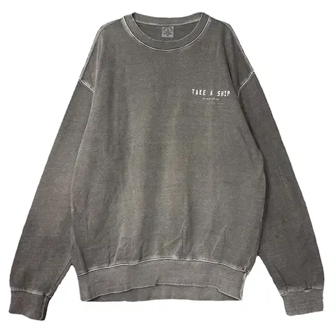 트래블 그레이 로고 빈티지 피그먼트 맨투맨 M