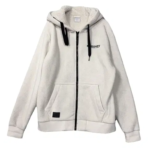 디스커버리 크림 양털 플리스 후드 집업 95