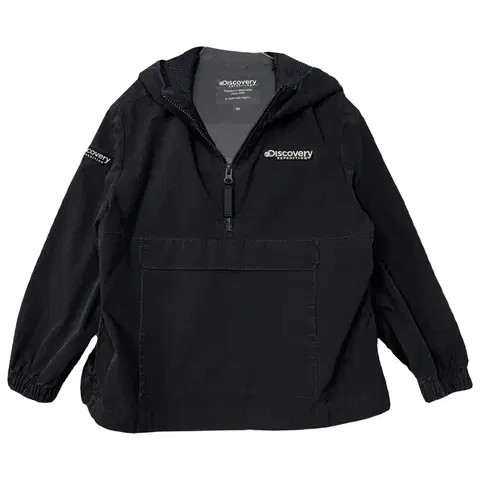 130 디스커버리 블랙 키즈 반집업 후드 자켓