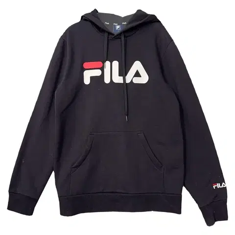 휠라 프린팅 블랙 후드티 95