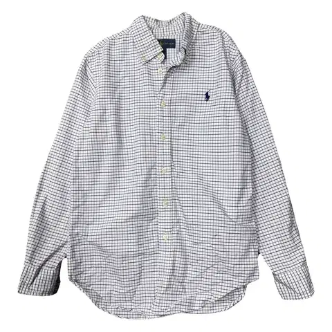 12세 폴로 키즈 체크 라이트 그레이 셔츠