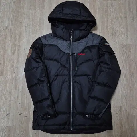 윌슨 사이드패치 포켓 덕다운 후드 패딩 점퍼