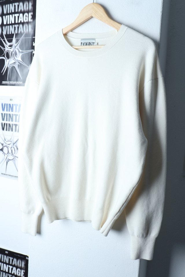 (L-XL) 론트 니트 무지 화이트 면-16E5D