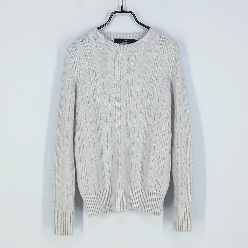 소울 여성 모100 꽈배기 긴팔니트티 연베이지44 (HU42520)