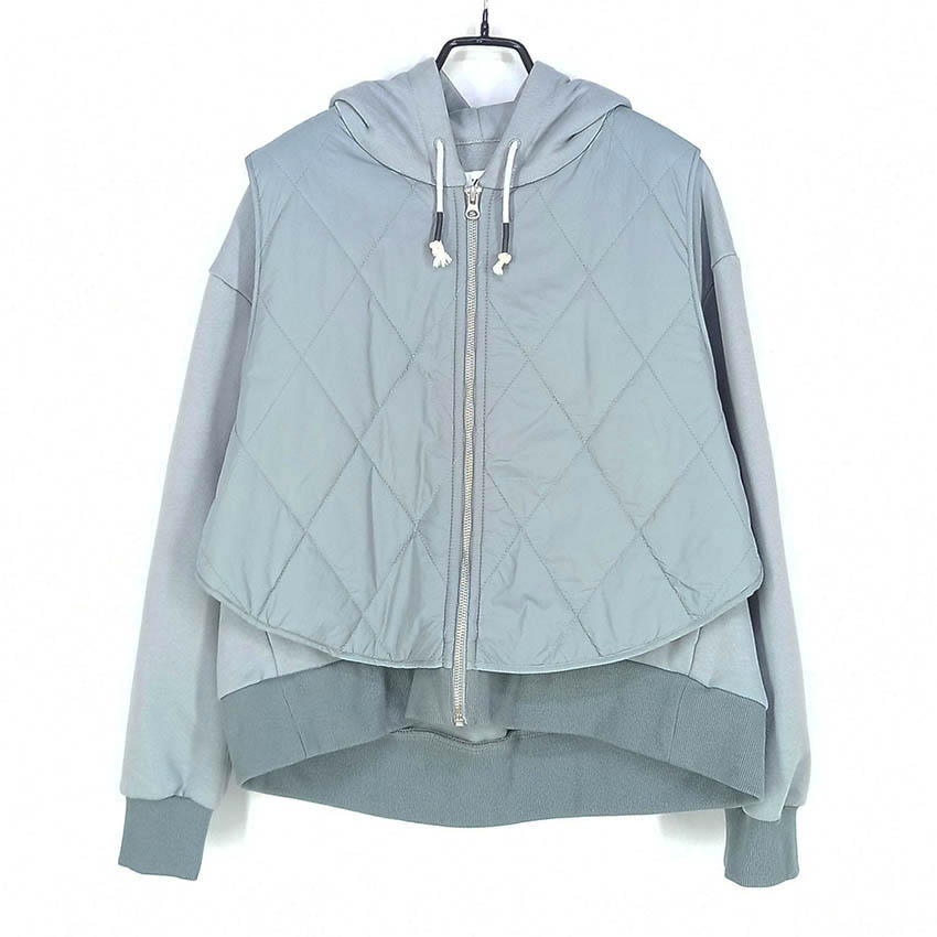 zcode 여성 루즈핏 패딩 기모 후드집업 블루그레이S (HU42525)