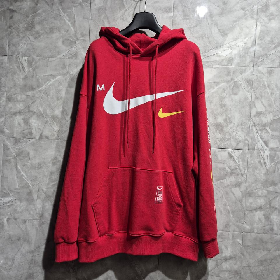 나이키 레드 스우시 후드티 조거 팬츠 세트 L