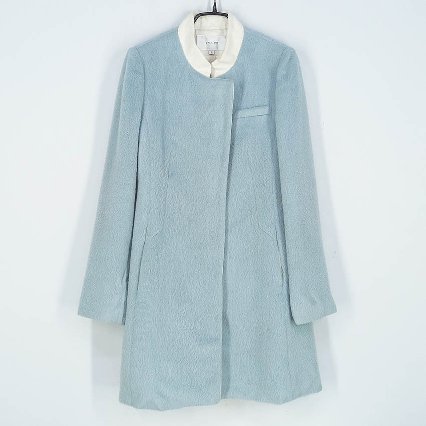 온앤온 여성 히든집업 알파카혼방 모직자켓 민트 (HU42539)