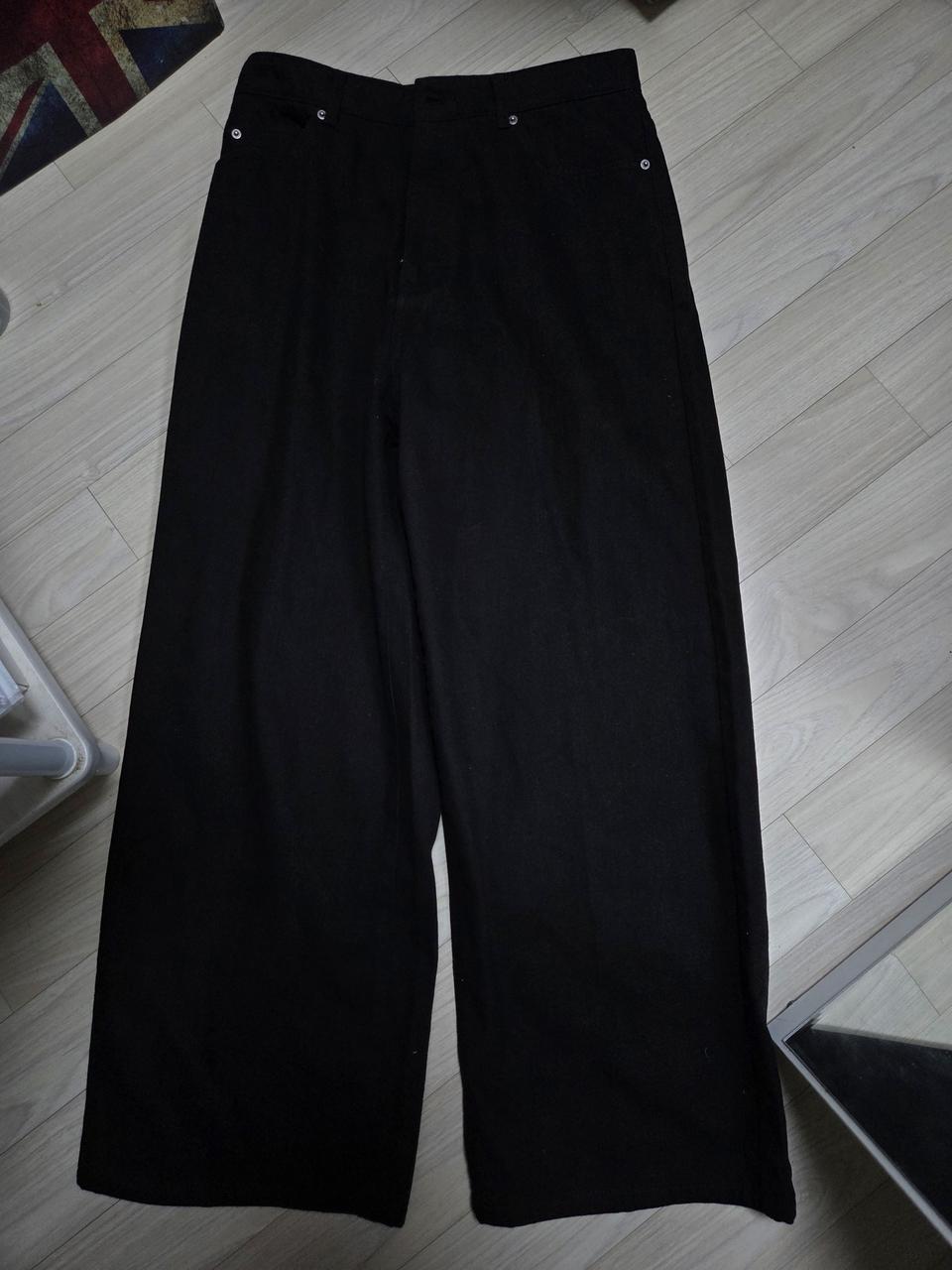 시스템옴므 정품 블랙 데님진 와이드 34사이즈